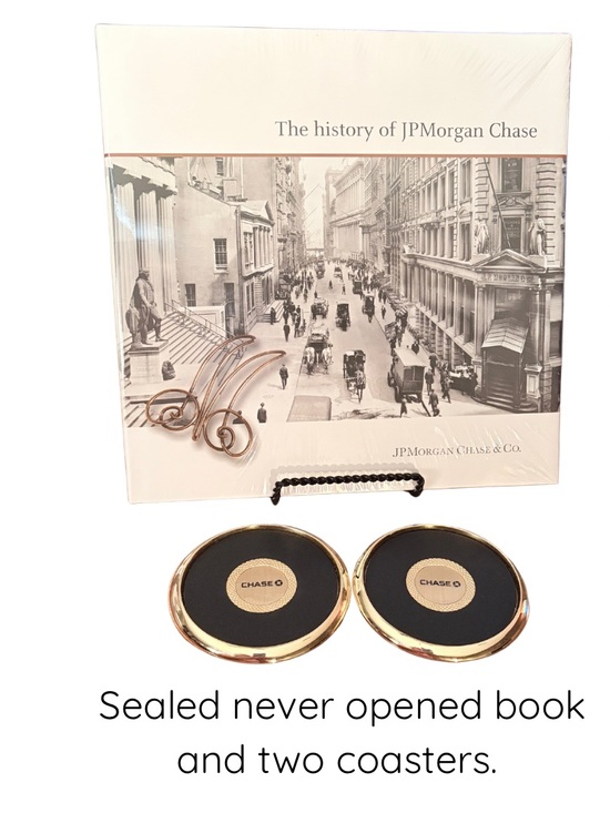JPMorgan Chase History Book Sealed New With 2 Chase Coasters Corporate Gift